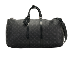 Keepall Bandouliere 55, Canvas, Damier Graphite, S/DB, 3*